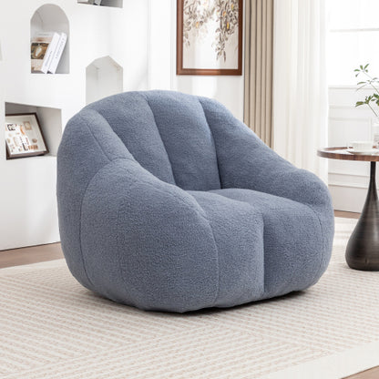 Tufted Faux-Fur Memory-Foam Bean Bag Chair for Dorm, Apartment & Living Room