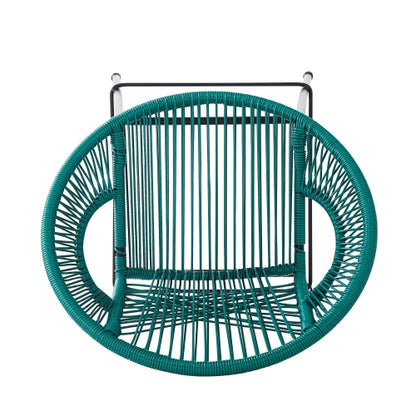 Ferrara Outdoor Patio Teal Faux Wicker Barstool, Set of 2