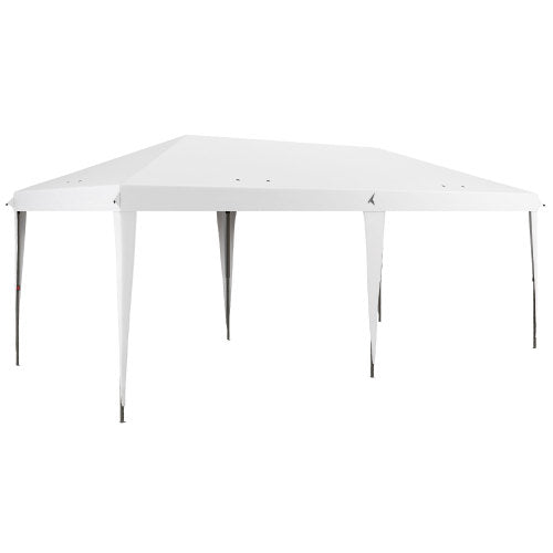 Outsunny 10' x 19.2' Pop Up Canopy Tent, Heavy Duty Tent for Parties, Outdoor Instant Gazebo Sun Shade Shelter with Carry Bag for Catering, Events, Wedding, Backyard BBQ, White