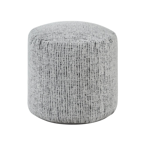 16 inch Dia x17 inchH Cylindrical Chenille Pouf Ottoman, Non-Slip Floor Seat, Polystyrene Bead Filling, 300 LBS