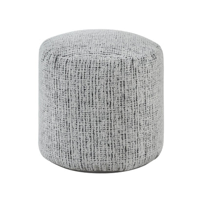 16 inch Dia x17 inchH Cylindrical Chenille Pouf Ottoman, Non-Slip Floor Seat, Polystyrene Bead Filling, 300 LBS