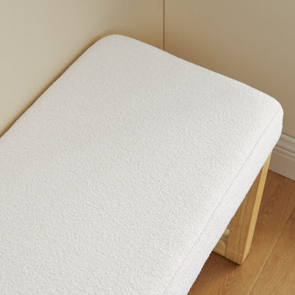 Shoe-changing bench, a shoe-changing bench with a wooden frame and a soft cushioned seat, can be placed freely and is suitable for small spaces without taking up much space - Beige
