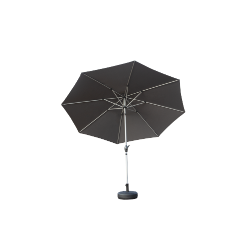 9FT Patio Umbrella, Outdoor Table Umbrella with Push Button Tilt and Crank, UV Protection Waterproof Market Sun Umbrella with 8 Sturdy Ribs for Garden, Deck, Backyard, Pool (Gray)