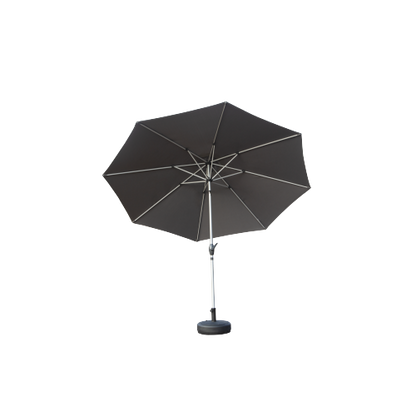 9FT Patio Umbrella, Outdoor Table Umbrella with Push Button Tilt and Crank, UV Protection Waterproof Market Sun Umbrella with 8 Sturdy Ribs for Garden, Deck, Backyard, Pool (Gray)