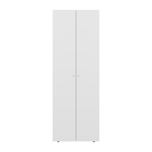 2 Doors Closet System Armoire, Hanging Rod and Storage Shelf, Modern Armoire for Bedroom Organization Storage, White