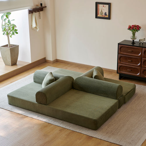 78.8 inch  Corduroy Convertible Sofa Bed, Boneless Loveseat