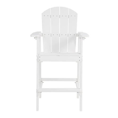 Lounge chair White color, suitable for all seasons: Outdoor lounge chair, made of sturdy HIPS material, equipped with 304 stainless steel accessories.