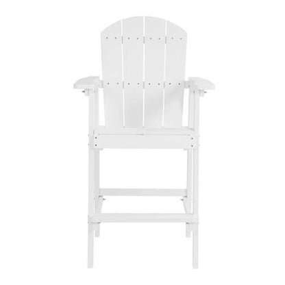 Lounge chair White color, suitable for all seasons: Outdoor lounge chair, made of sturdy HIPS material, equipped with 304 stainless steel accessories.
