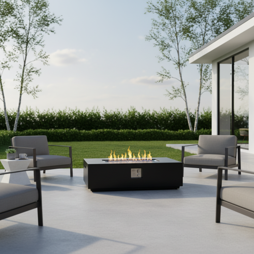 Concrete Propane Gas Fire Pit Table