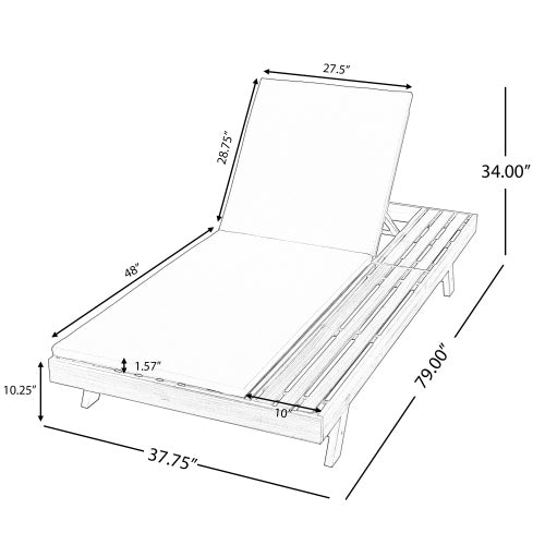 FOLDABLE ACACIA WOOD LOUNGE CHAIR WITH ADJUSTABLE BACKREST & FLAT STORAGE SURFACE, TEAK FINISH UNCUSHIONED, FOR BACKYARD POOL GARDEN PATIO