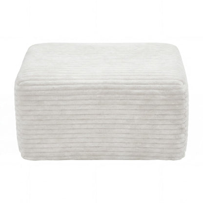 37.5 inch Corduroy Square Upholstered Ottoman, Vacuum Compressed Soft Padded Pet-Friendly Foot Stool for Living Room Bedroom