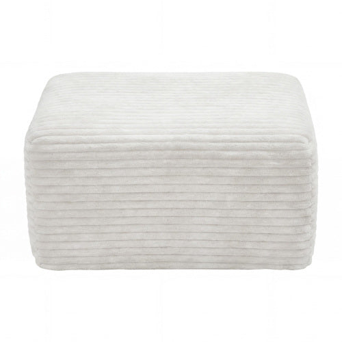 37.5 inch Corduroy Square Upholstered Ottoman, Vacuum Compressed Soft Padded Pet-Friendly Foot Stool for Living Room Bedroom