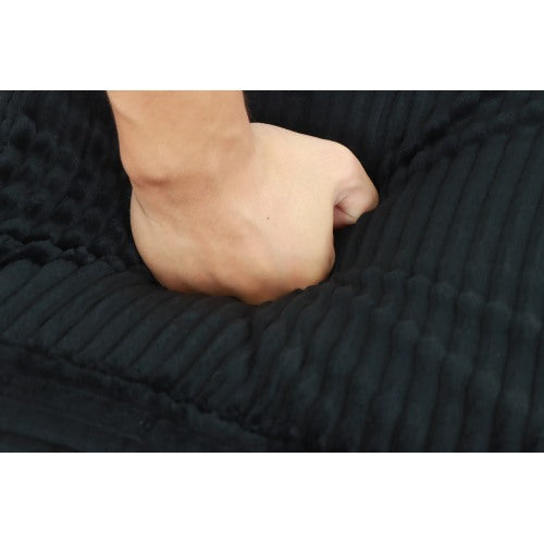 Ottoman Black Corduroy Modular Sectional Sofa Add-On for Living Room