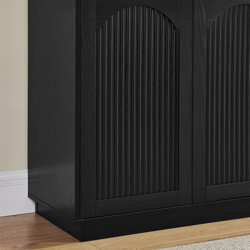 Modern 64 inch TV Stand with Magnetic Doors and Adjustable Storage