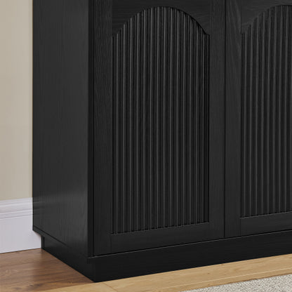 Modern 64 inch TV Stand with Magnetic Doors and Adjustable Storage