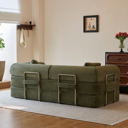 78.8 inch  Corduroy Convertible Sofa Bed, Boneless Loveseat