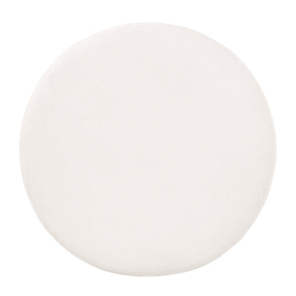 23.6 inch Round Beige Pet-Friendly Ottoman with Hidden Pet Nook, Acacia Legs, 220 LBS Weight Capacity