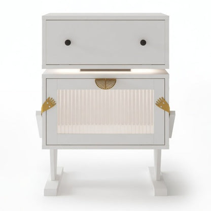 White Robot LED Nightstand