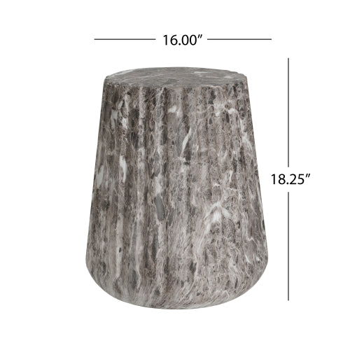 Outdoor Cleme Carved Side Table, Brown