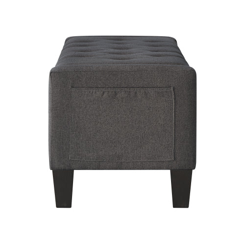 Ottoman with Storage, Storage Ottoman Bench with Safety Hinge 350 lbs Weight, Upholstered Entryway Bench with Seating for Bedroom, Living Room - Dark Gray