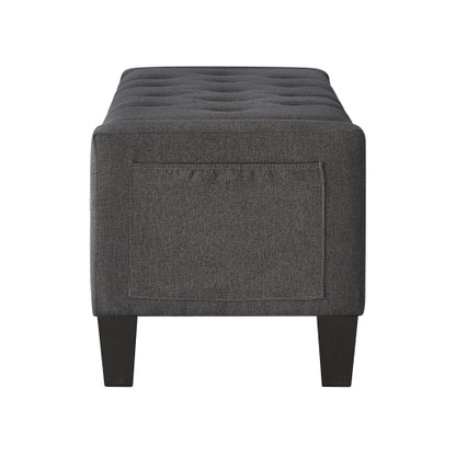 Ottoman with Storage, Storage Ottoman Bench with Safety Hinge 350 lbs Weight, Upholstered Entryway Bench with Seating for Bedroom, Living Room - Dark Gray