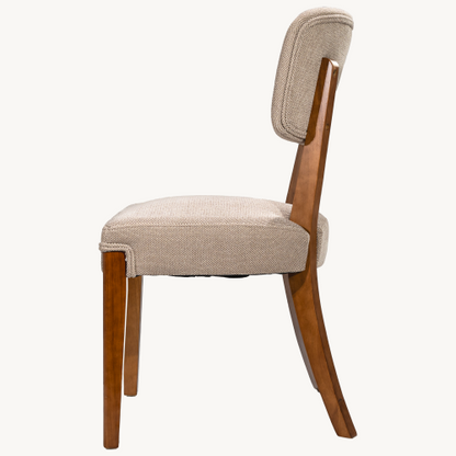 Armless Wood Dining Chairs with Upholstered Seats, Set of 2, Brown