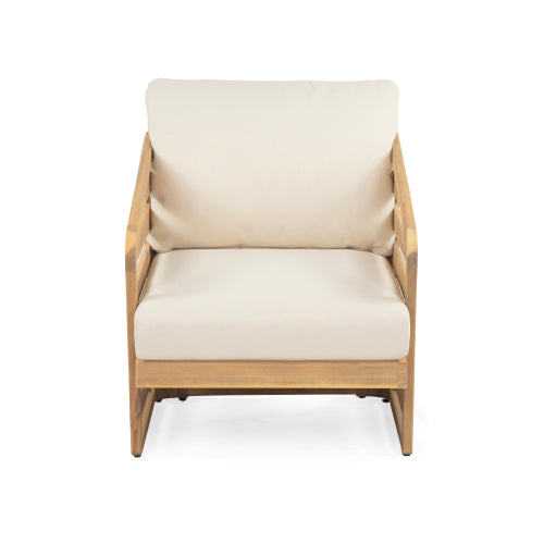 Royal Wood Club Chair, Beige