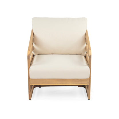 Royal Wood Club Chair, Beige