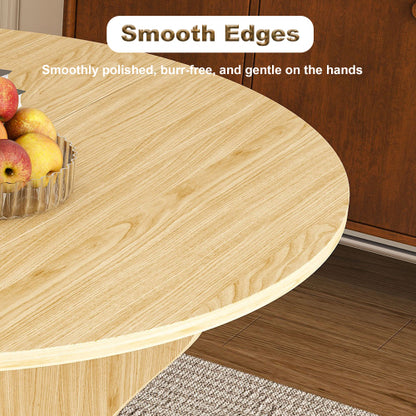 43 in Folding Dining Table for Small Spaces, MDF Table with Wild Oak Veneer, Space Saving Foldable Kitchen Table for Indoor and Outdoor Use