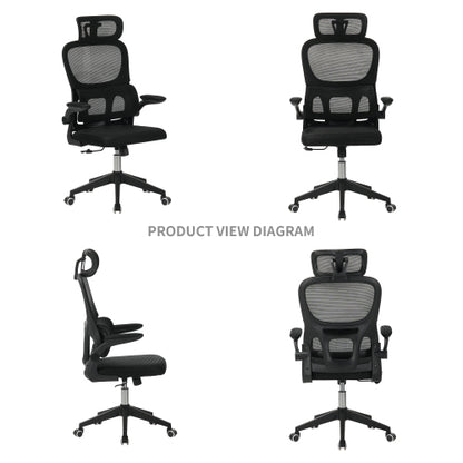 High Back Ergonomic Office Chair, Big and Tall Mesh Desk Chair with Wheels, Tilt Function, 3D Headrest, Lumbar Support, Swivel Rolling Computer Chair for Task, Home Office, Black