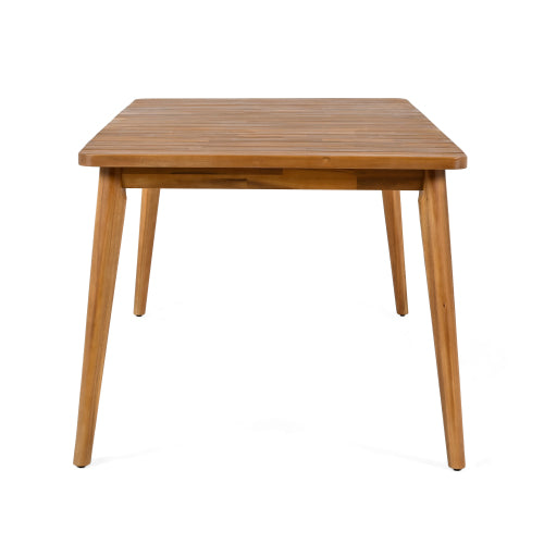 Acacia Wood Dining Table 6-Person Outdoor Table, Farmhouse Furniture for Patio, Garden, Backyard, Teak 180 LBS Weight Capacity 63"L