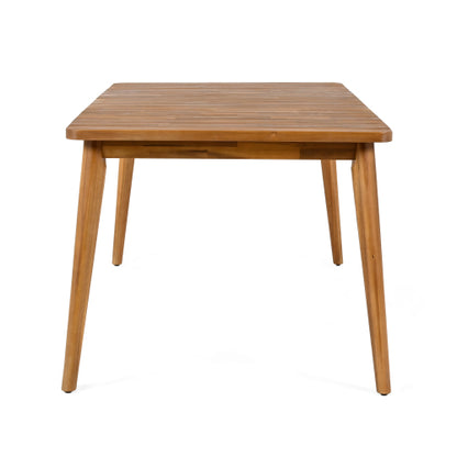 Acacia Wood Dining Table 6-Person Outdoor Table, Farmhouse Furniture for Patio, Garden, Backyard, Teak 180 LBS Weight Capacity 63"L