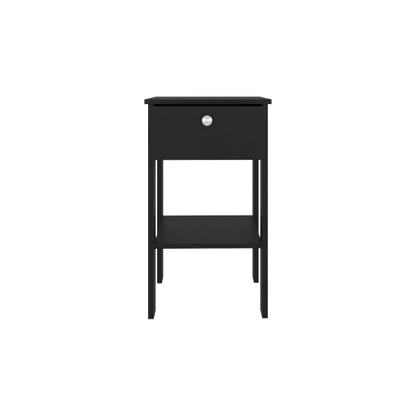 Black Wengue Nightstand, 1 Drawer & 1 Shelf with 4 Legs