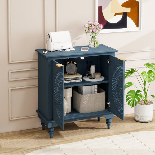 American style Hollow-Carved 2 Door Accent Cabinet Sideboard Buffet Storage Cabinet for Entryway Living Room Bedroom