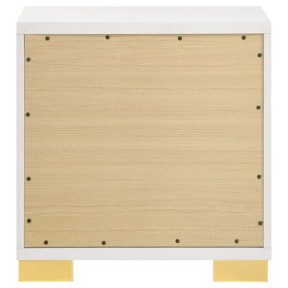 White Art Deco 2-Drawer Nightstand