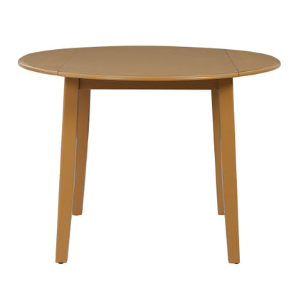 Extendable Round Dining Table for 2-4 People, Folding Wood Dining Table with Adjustable Size, Space-Saving Design for Small Apartments and Dining Areas - LIGHT BROWN