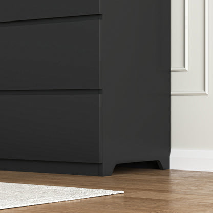 8 Drawers Dresser for Bedroom, Wood Bedroom Dresser Modern Drawer Chest, 8 Chest of Drawer, Tall Dresser for Closet, Dressers Organizer for Living Room, Closet,Black