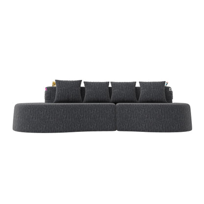 Modern Curved Sectional 3 Seat Minimalist Elegant Half Moon Sofa Compressed Modular Sectional Sofa for Living Room, Office, Apartment