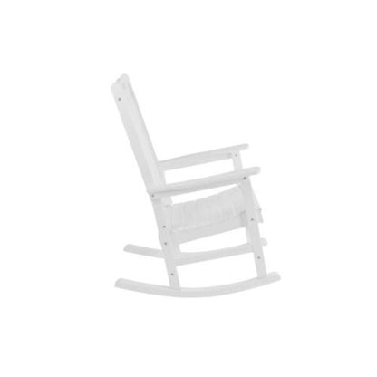 Rocking chair white color, suitable for all seasons: Outdoor lounge chair, made of sturdy HIPS material