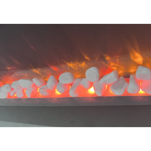 48 inch Curved Front Wall Mounted Electric Fireplace with remote and multi color flame & emberbed