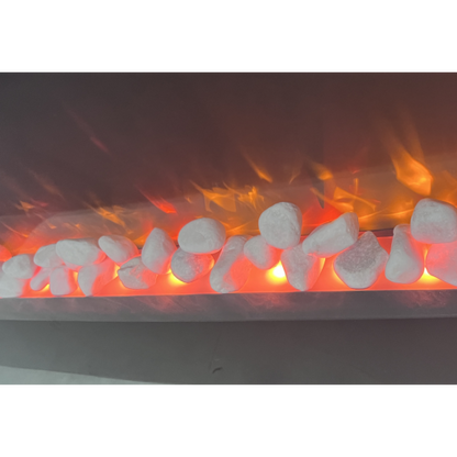 48 inch Curved Front Wall Mounted Electric Fireplace with remote and multi color flame & emberbed