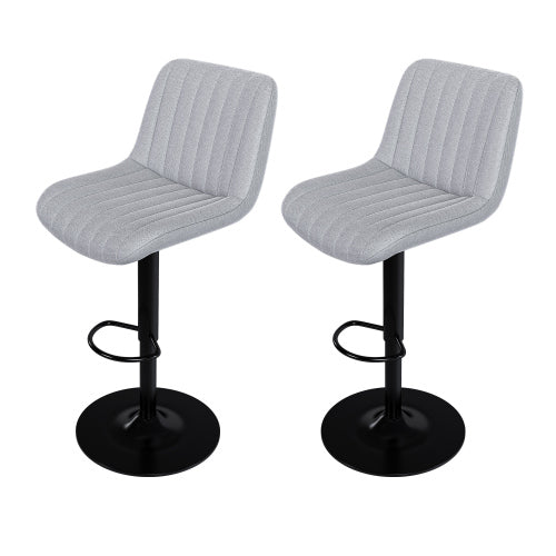 Swivel Bar Stools with Adjustable Height (35.03-43.7 Inches), Backrest, and Soft Knit Fabric - Ideal for Kitchen Island, Bar Counter, Dining Room, Grey(Set of 2)