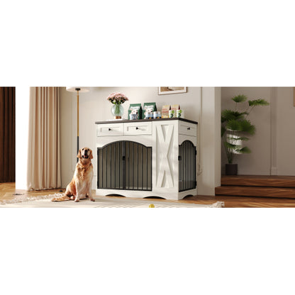 GO 43.3" Farmhouse Dog Crate Furniture