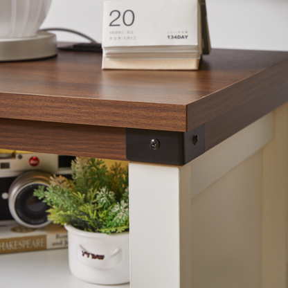 White Farmhouse Nightstand with Charging Station