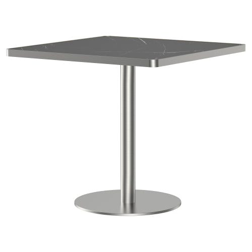 31.5 Inch Square Snow Mountain Stone Dining Table, Modern Tulip Table with Gold Stainless Steel Support Base