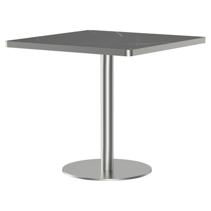 31.5 Inch Square Snow Mountain Stone Dining Table, Modern Tulip Table with Gold Stainless Steel Support Base