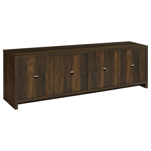 Dark Pine 78 inch TV Stand with 4 Doors & Adjustable Storage Shelves