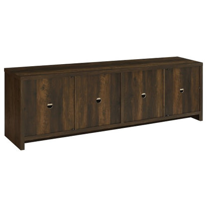 Dark Pine 78 inch TV Stand with 4 Doors & Adjustable Storage Shelves
