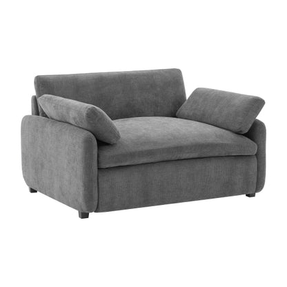 50*43 inch  Oversized Wide-Deep Chenille Single Accent Lounge Chair with Pillows