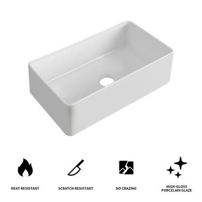 Fireclay 30" L X 20" W Workstation Farmhouse Kitchen Sink With Accessories